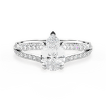 Kendra Pear Cut Lab Grown Diamond Platinum Engagement Ring