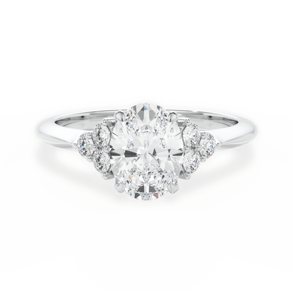 Celeste Oval Cut Lab Grown Diamond 14Kt White Gold Engagement Ring