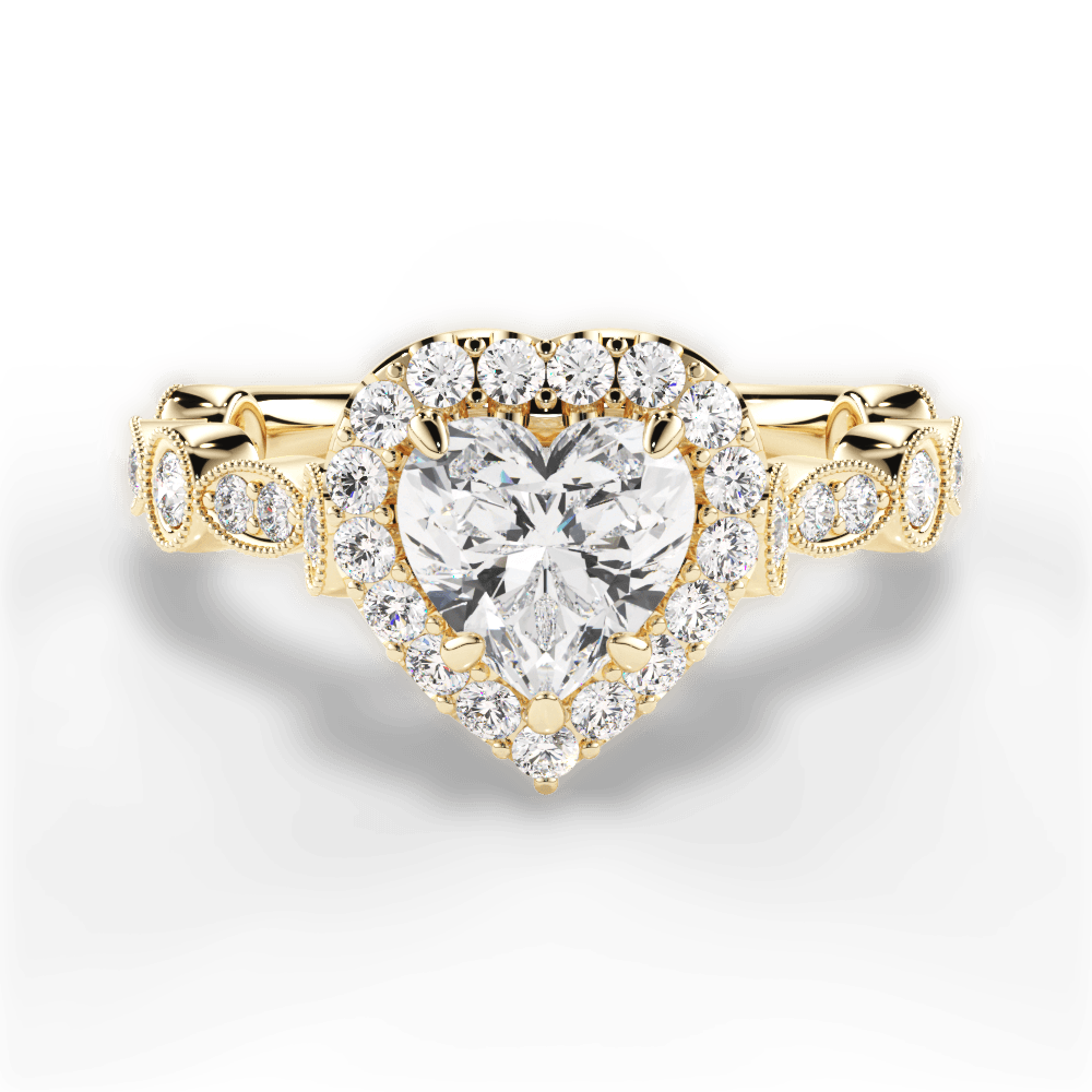 Irene Heart Cut Lab Grown Diamond 18Kt Yellow Gold Engagement Ring