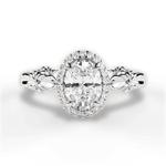 Erica Oval Cut Lab Grown Diamond Platinum Engagement Ring