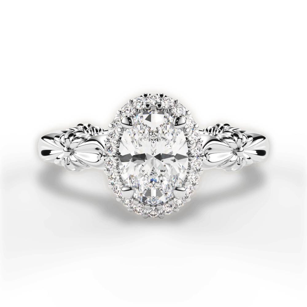 Erica Oval Cut Lab Grown Diamond Platinum Engagement Ring