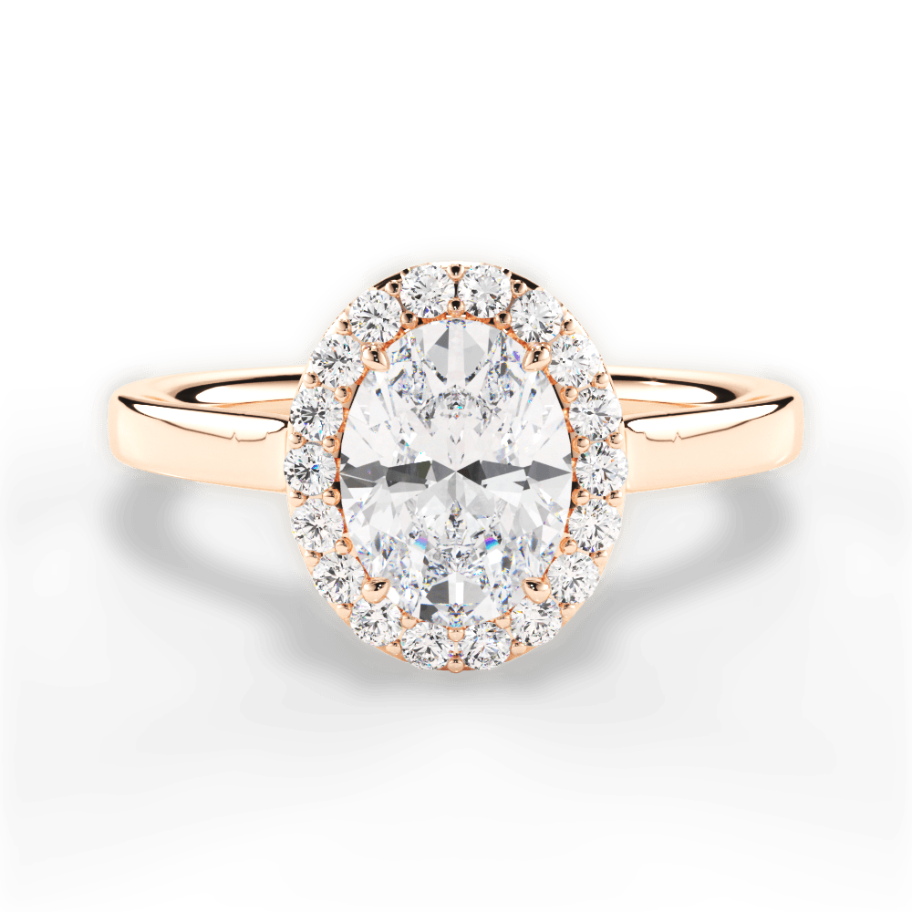 Fiona Oval Cut Lab Grown Diamond 18Kt Rose Gold Engagement Ring