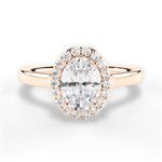 Fiona Oval Cut Lab Grown Diamond 18Kt Rose Gold Engagement Ring