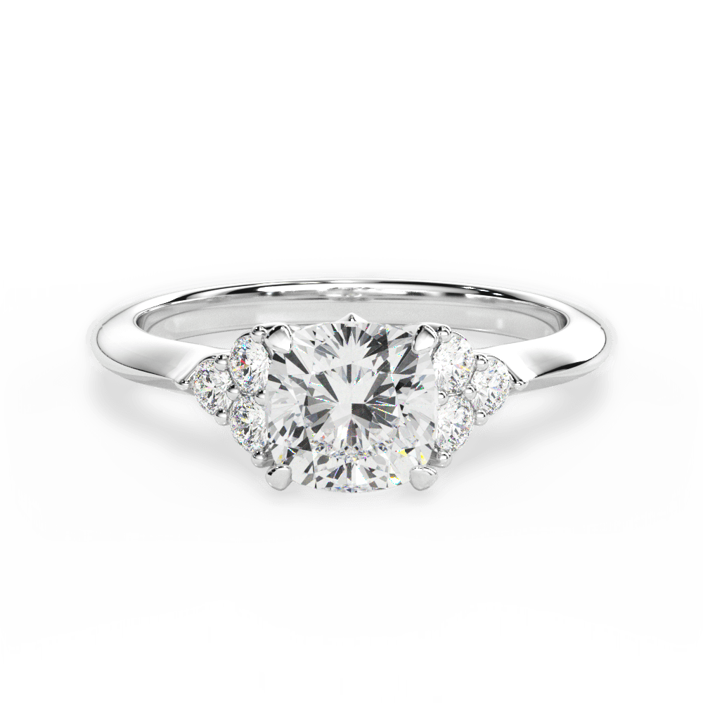 Celeste Cushion Cut Lab Grown Diamond 18Kt White Gold Engagement Ring