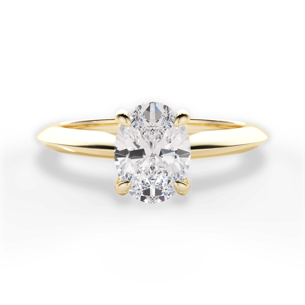 Diana Oval Cut Lab Grown Diamond 18Kt Yellow Gold Engagement Ring