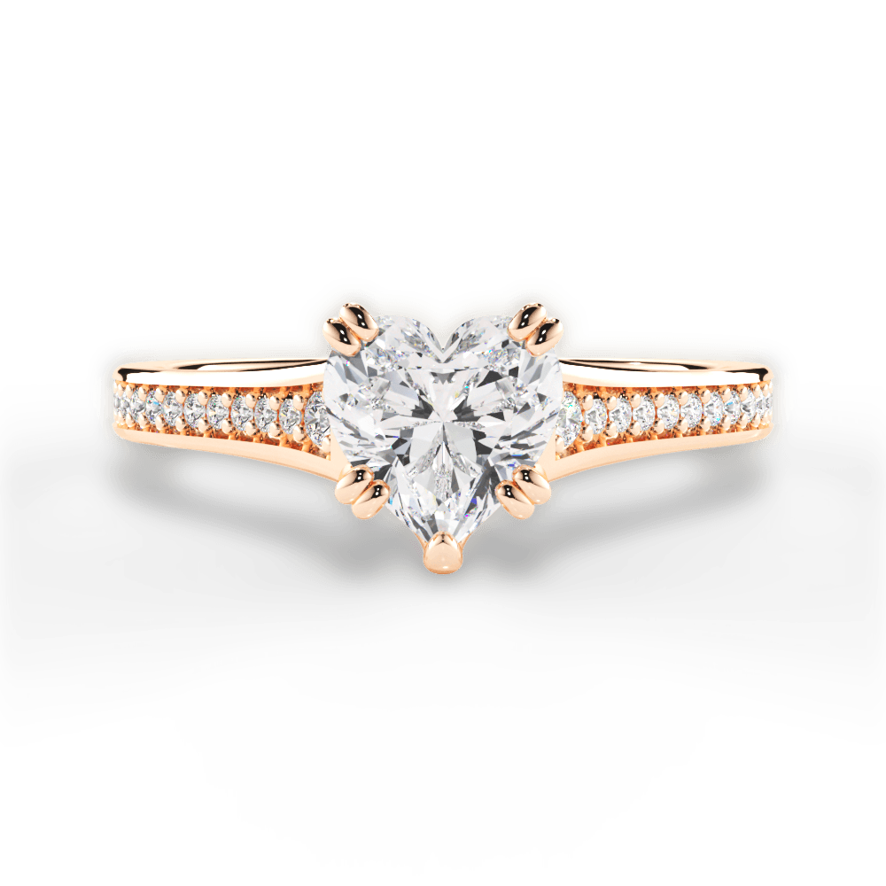 Delia Heart Cut Lab Grown Diamond 18Kt Rose Gold Engagement Ring