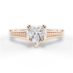 Delia Heart Cut Lab Grown Diamond 18Kt Rose Gold Engagement Ring