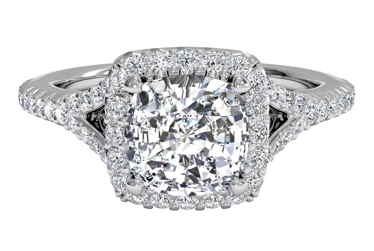 Judy Cushion Cut Lab Grown Diamond 14Kt White Gold Engagement Ring