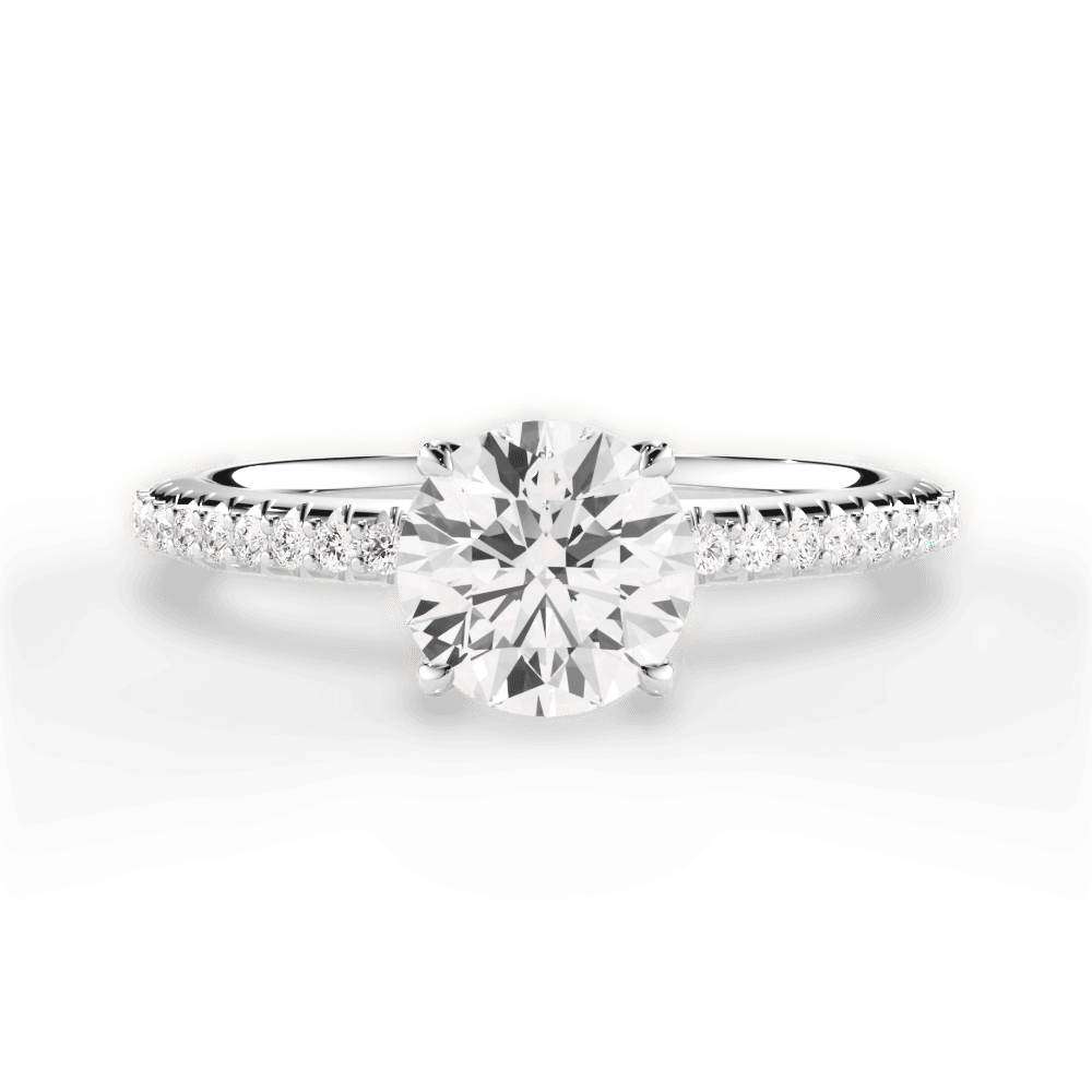 Giselle Round Cut Lab Grown Diamond Platinum Engagement Ring