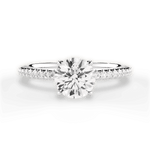 Giselle Round Cut Lab Grown Diamond 18Kt White Gold Engagement Ring