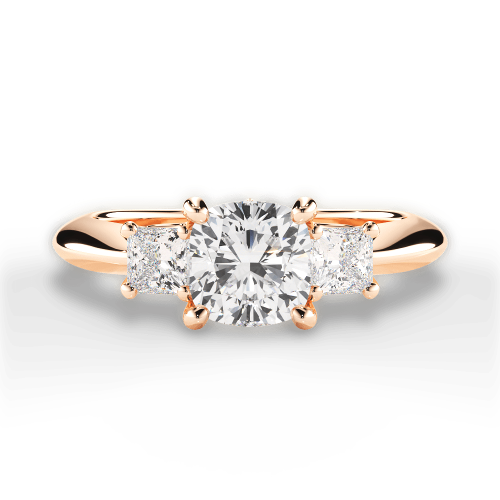 Dorothy Cushion Cut Lab Grown Diamond 18Kt Rose Gold Engagement Ring