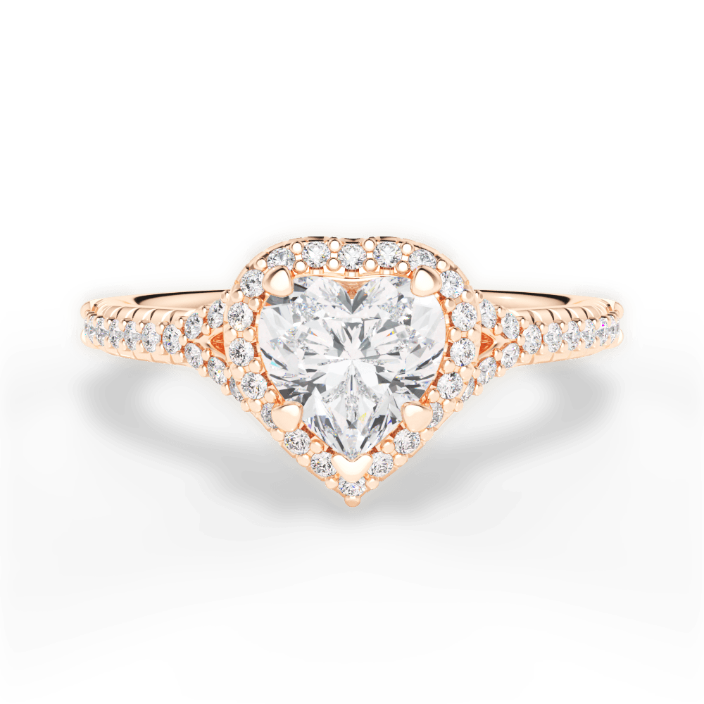 Judy Heart Cut Lab Grown Diamond 18Kt Rose Gold Engagement Ring