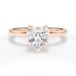 Brenda Heart Cut Lab Grown Diamond 18Kt Rose Gold Engagement Ring