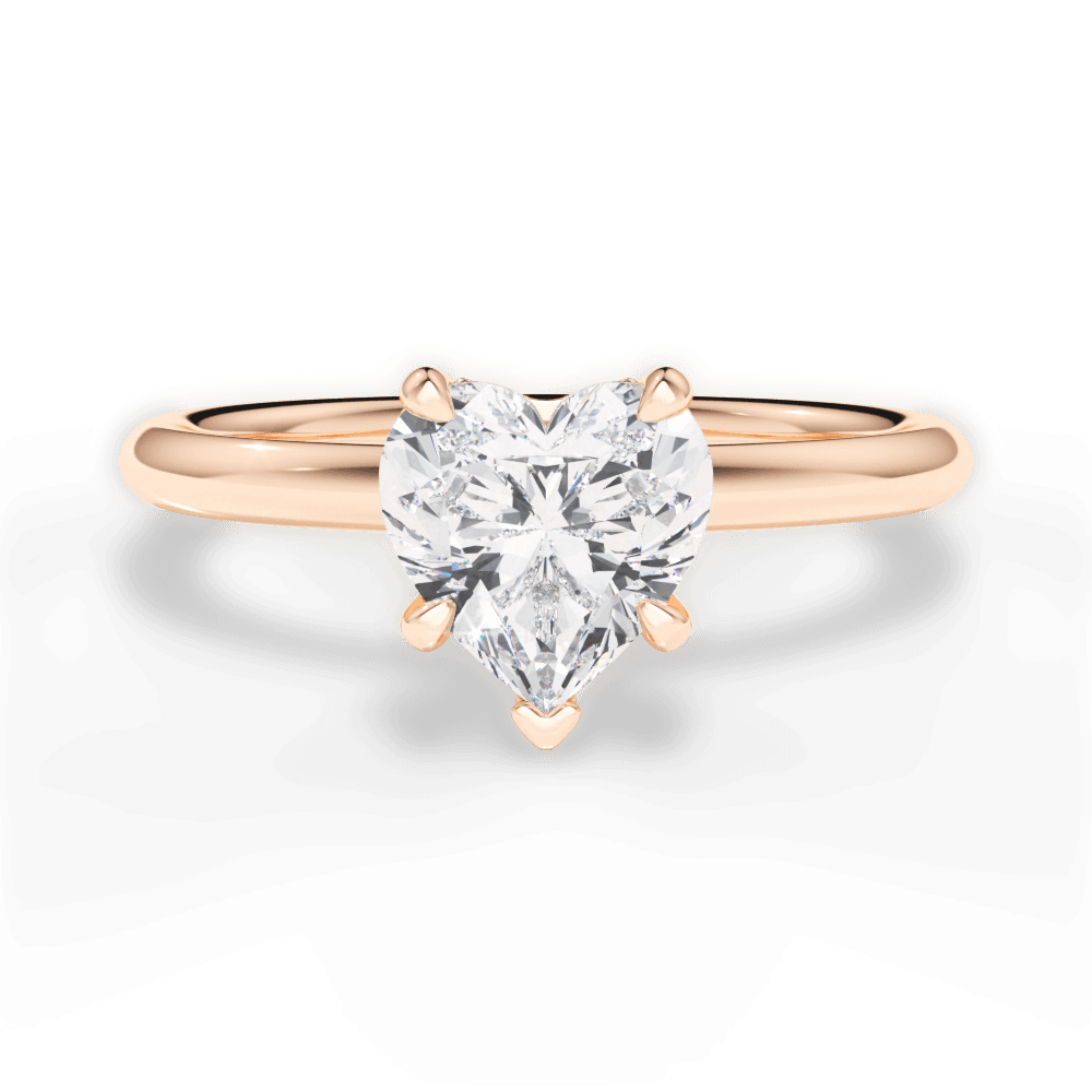 Brenda Heart Cut Lab Grown Diamond 18Kt Rose Gold Engagement Ring