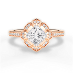 Hayley Princess Cut Lab Grown Diamond 18Kt Rose Gold Engagement Ring