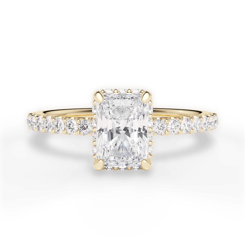 Isabella Radiant Cut Lab Grown Diamond 18Kt Yellow Gold Engagement Ring