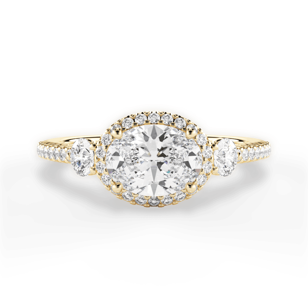 Kara Oval Cut Lab Grown Diamond 18Kt Yellow Gold Engagement Ring