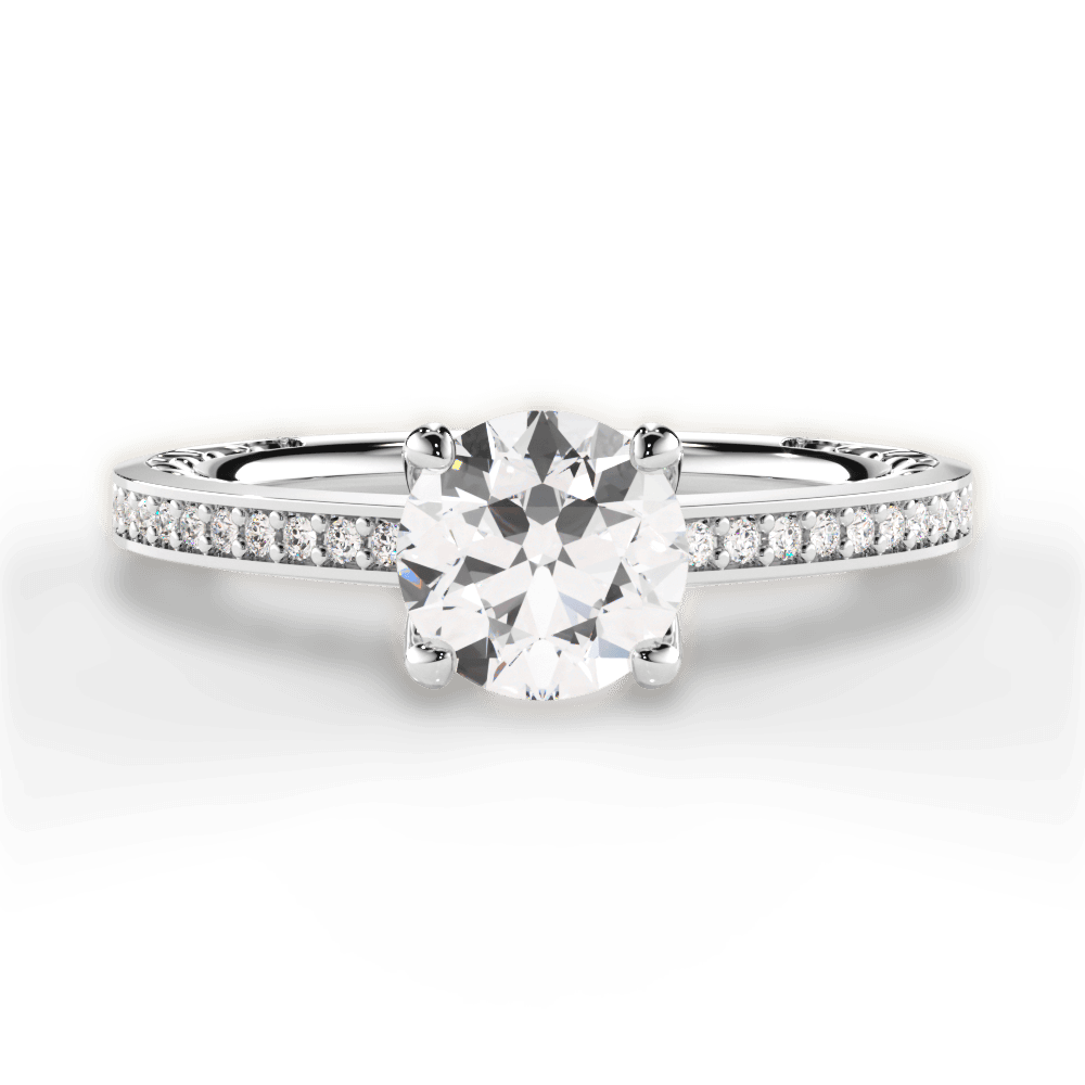 Donna Round Cut Lab Grown Diamond 18Kt White Gold Engagement Ring