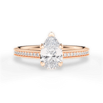 Janet Pear Cut Lab Grown Diamond 18Kt Rose Gold Engagement Ring