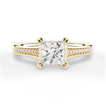 Delia Princess Cut Lab Grown Diamond 18Kt Yellow Gold Engagement Ring