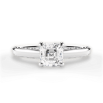 Annette Asscher Cut Lab Grown Diamond 18Kt White Gold Engagement Ring