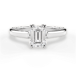 Carrie Emerald Cut Lab Grown Diamond 18Kt White Gold Engagement Ring