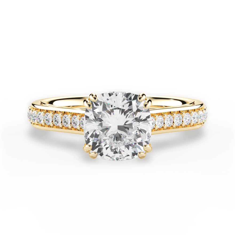 Deborah Cushion Cut Lab Grown Diamond 18Kt Yellow Gold Engagement Ring