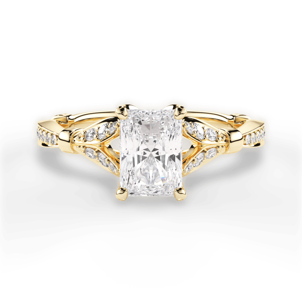 Geraldine Radiant Cut Lab Grown Diamond 18Kt Yellow Gold Engagement Ring
