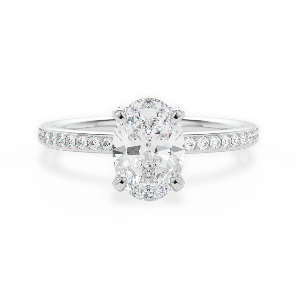 Janice Oval Cut Lab Grown Diamond Platinum Engagement Ring