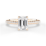 Giselle Emerald Cut Lab Grown Diamond 18Kt Rose Gold Engagement Ring