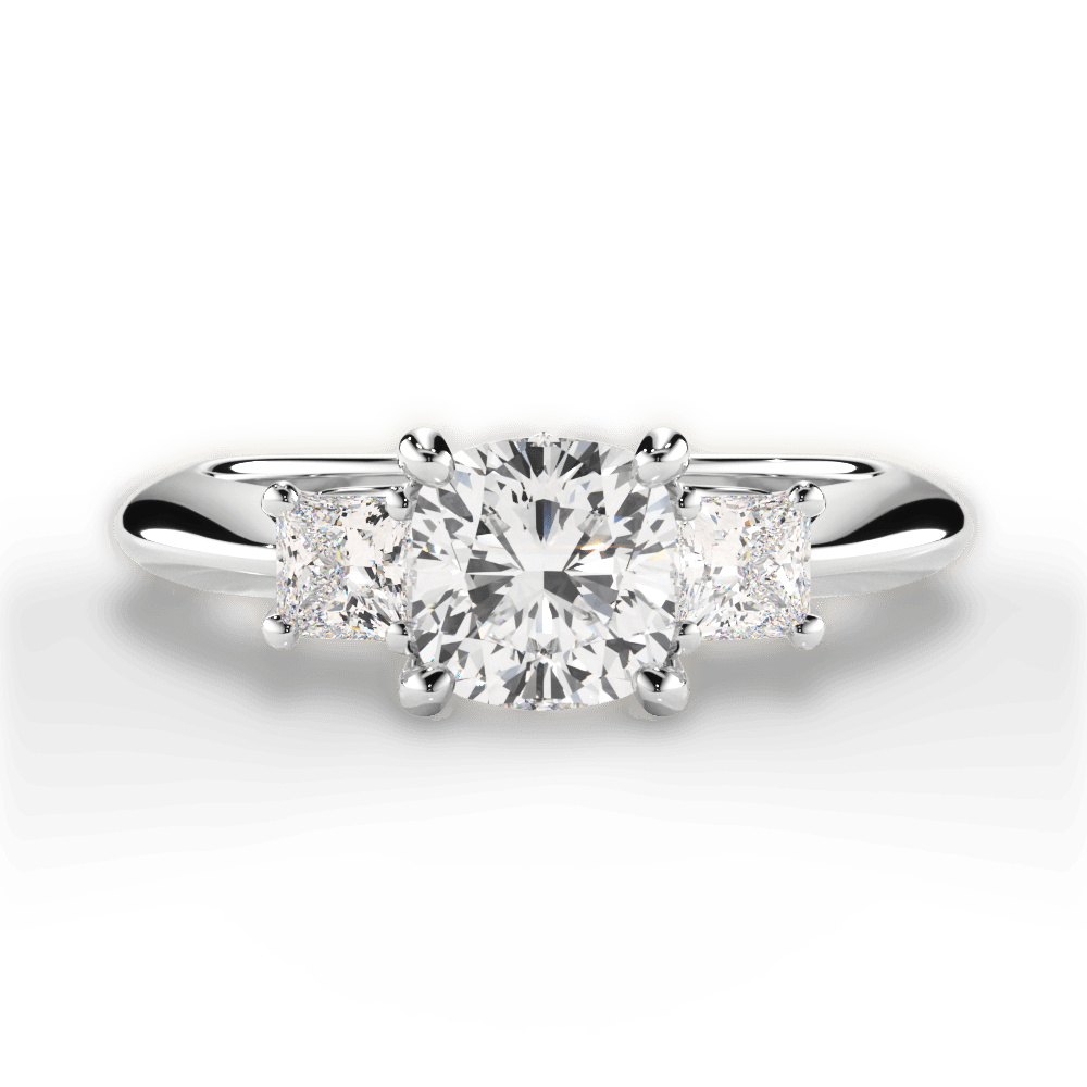 Dorothy Cushion Cut Lab Grown Diamond Platinum Engagement Ring
