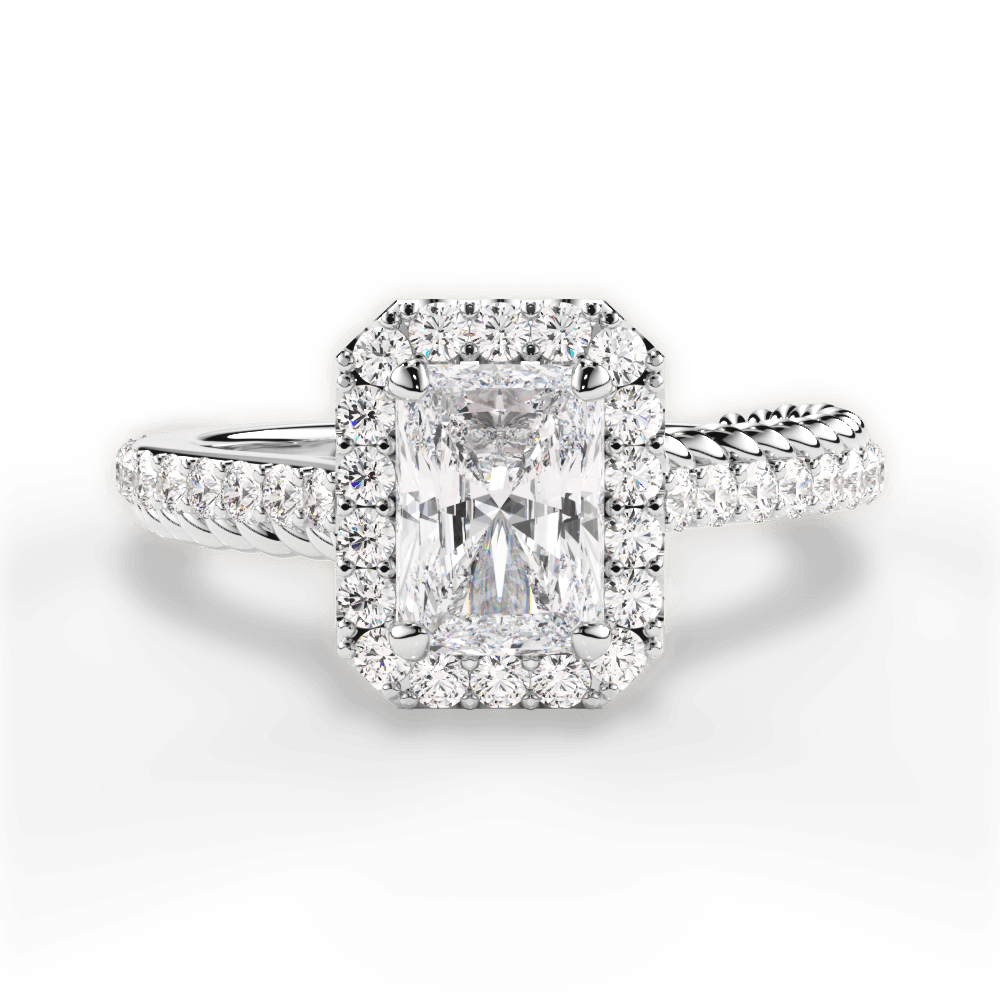 Kim Radiant Cut Lab Grown Diamond Platinum Engagement Ring