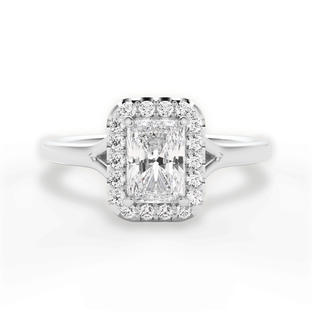 Geneva Radiant Cut Lab Grown Diamond 14Kt White Gold Engagement Ring