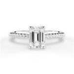 Giselle Emerald Cut Lab Grown Diamond 18Kt White Gold Engagement Ring