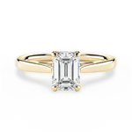 Angie Emerald Cut Lab Grown Diamond 18Kt Yellow Gold Engagement Ring