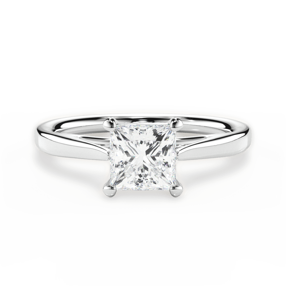 Angie Princess Cut Lab Grown Diamond 14Kt White Gold Engagement Ring