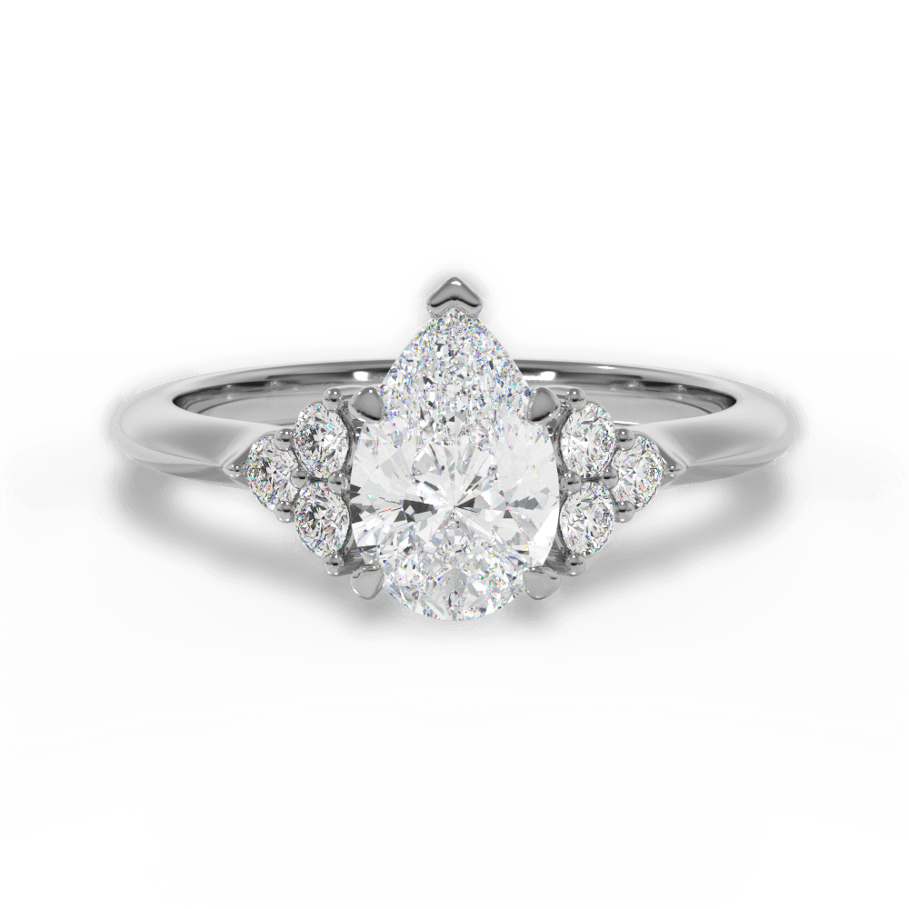 Celeste Pear Cut Lab Grown Diamond 18Kt White Gold Engagement Ring