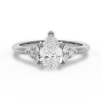 Celeste Pear Cut Lab Grown Diamond Platinum Engagement Ring