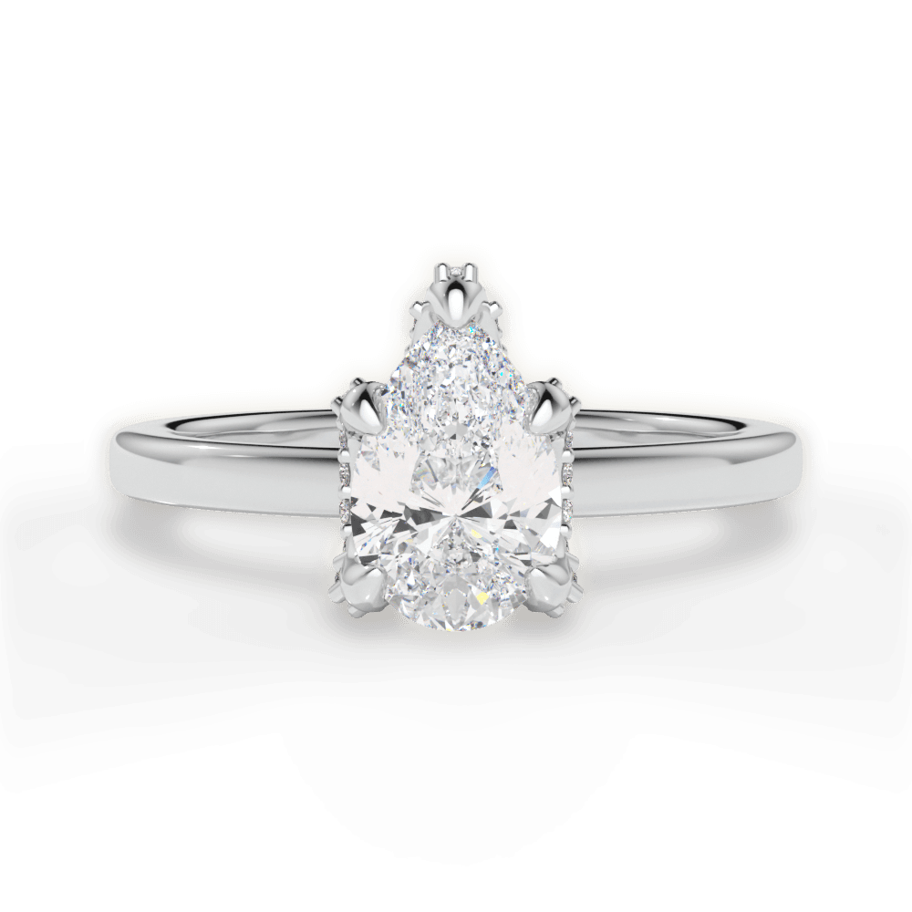 Gemma Pear Cut Lab Grown Diamond 14Kt White Gold Engagement Ring