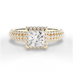 Jocelyn Princess Cut Lab Grown Diamond 18Kt Yellow Gold Engagement Ring