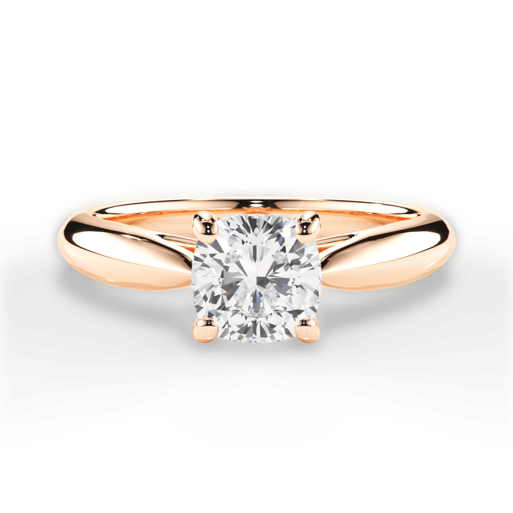 Colleen Cushion Cut Lab Grown Diamond 18Kt Rose Gold Engagement Ring