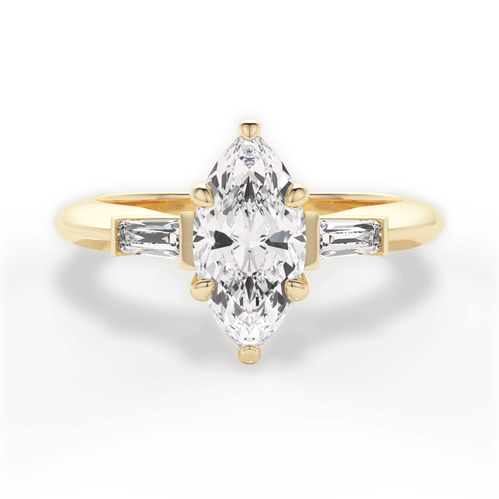 Emily Marquise Cut Lab Grown Diamond 18Kt Yellow Gold Engagement Ring