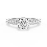 Laura Round Cut Lab Grown Diamond 14Kt White Gold Engagement Ring