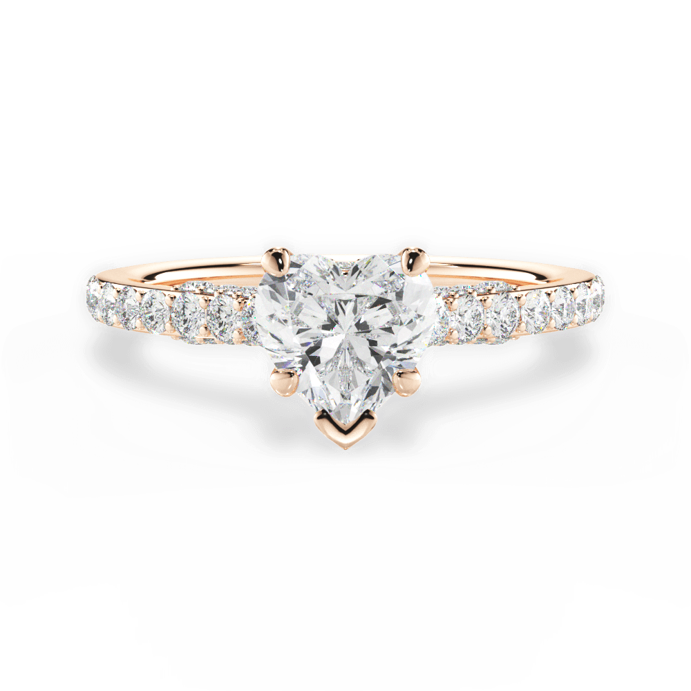 Laura Heart Cut Lab Grown Diamond 18Kt Rose Gold Engagement Ring