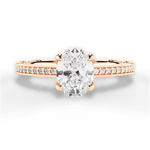 Donna Oval Cut Lab Grown Diamond 18Kt Rose Gold Engagement Ring