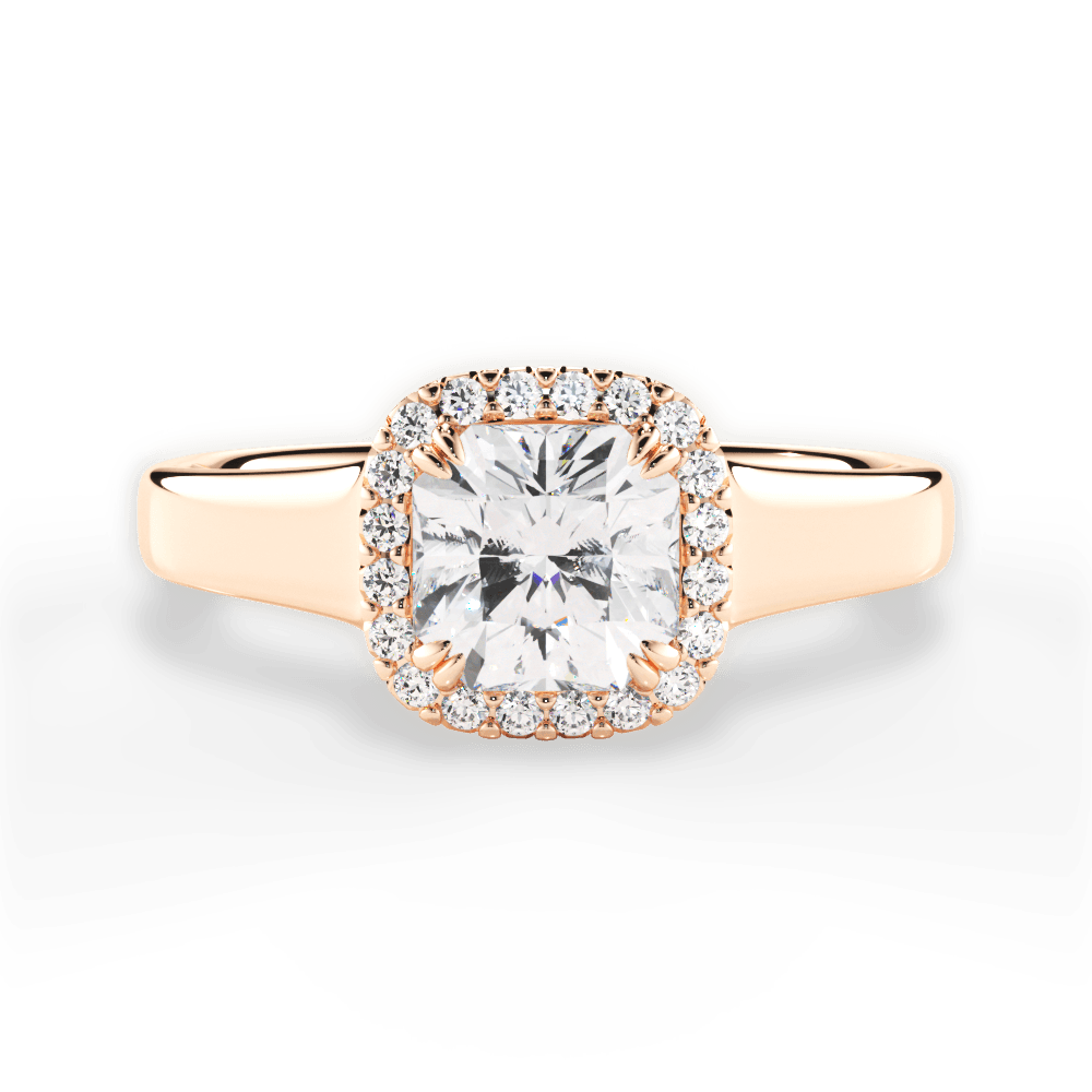 Jasmin Asscher Cut Lab Grown Diamond 18Kt Rose Gold Engagement Ring