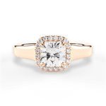 Jasmin Asscher Cut Lab Grown Diamond 18Kt Rose Gold Engagement Ring
