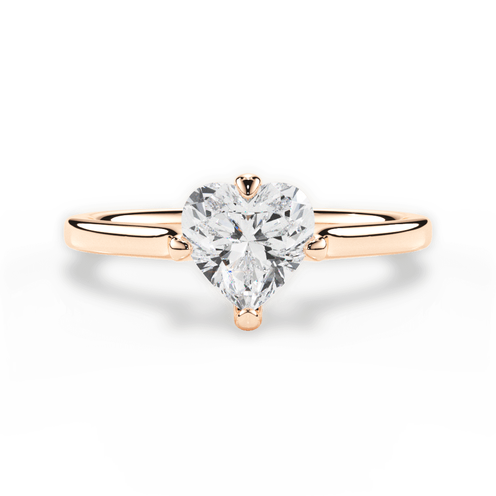 Bernadette Heart Cut Lab Grown Diamond 18Kt Rose Gold Engagement Ring