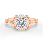 Lillian Cushion Cut Lab Grown Diamond 18Kt Rose Gold Engagement Ring