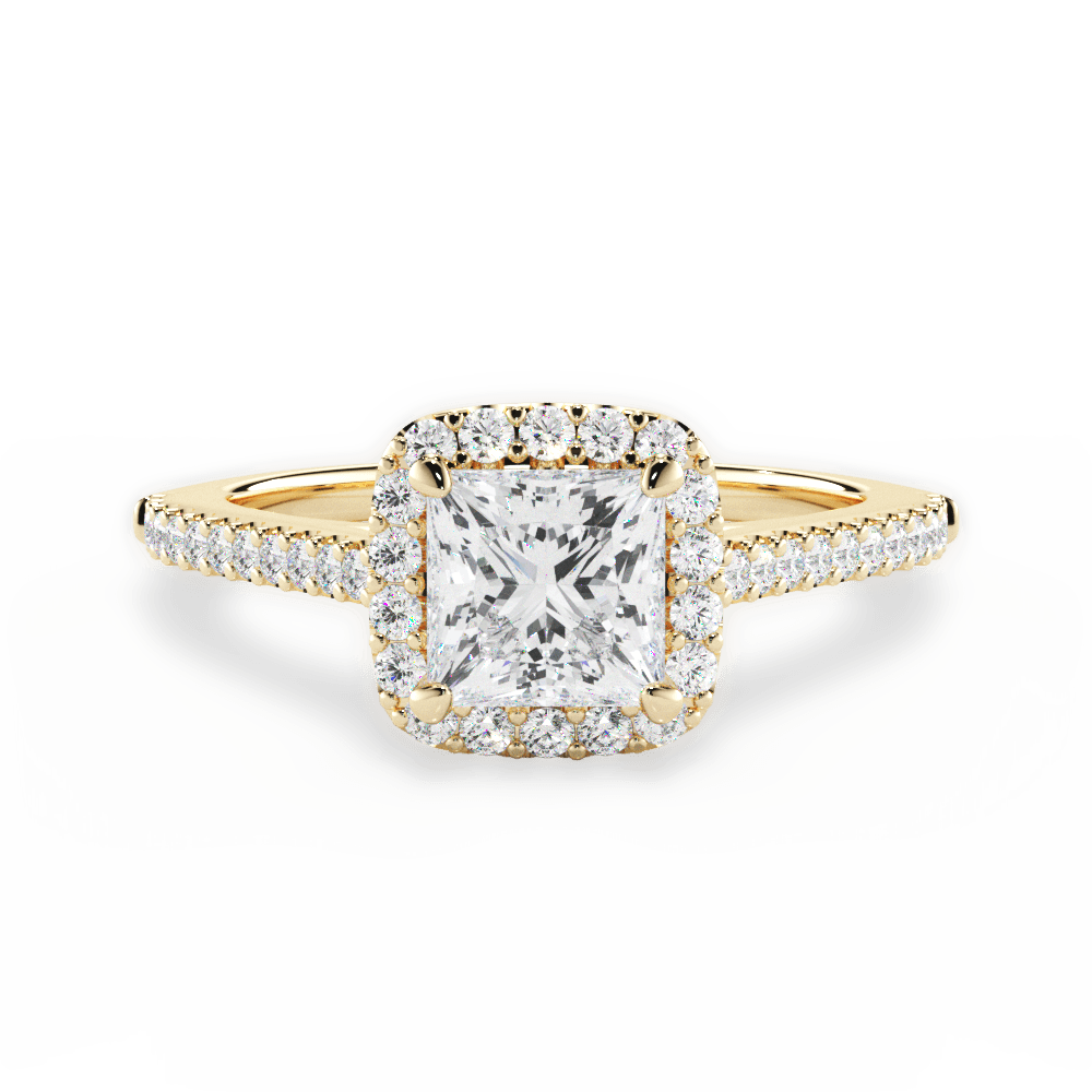 Jeanne Princess Cut Lab Grown Diamond 18Kt Yellow Gold Engagement Ring